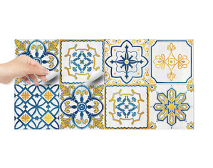 Adesivi piastrelle da parete per bagno e cucina stile messicano azulejos portoghese