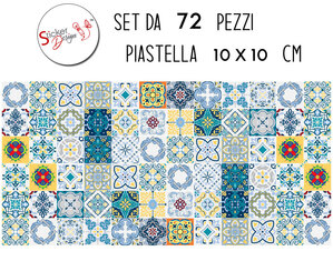 Cover adesiva per piastrelle cucina stickers modello in stile portoghese 
