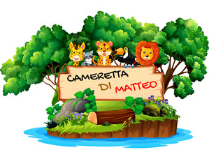 Wall stickers Cartello Alberi Savana Personalizzato cameretta 