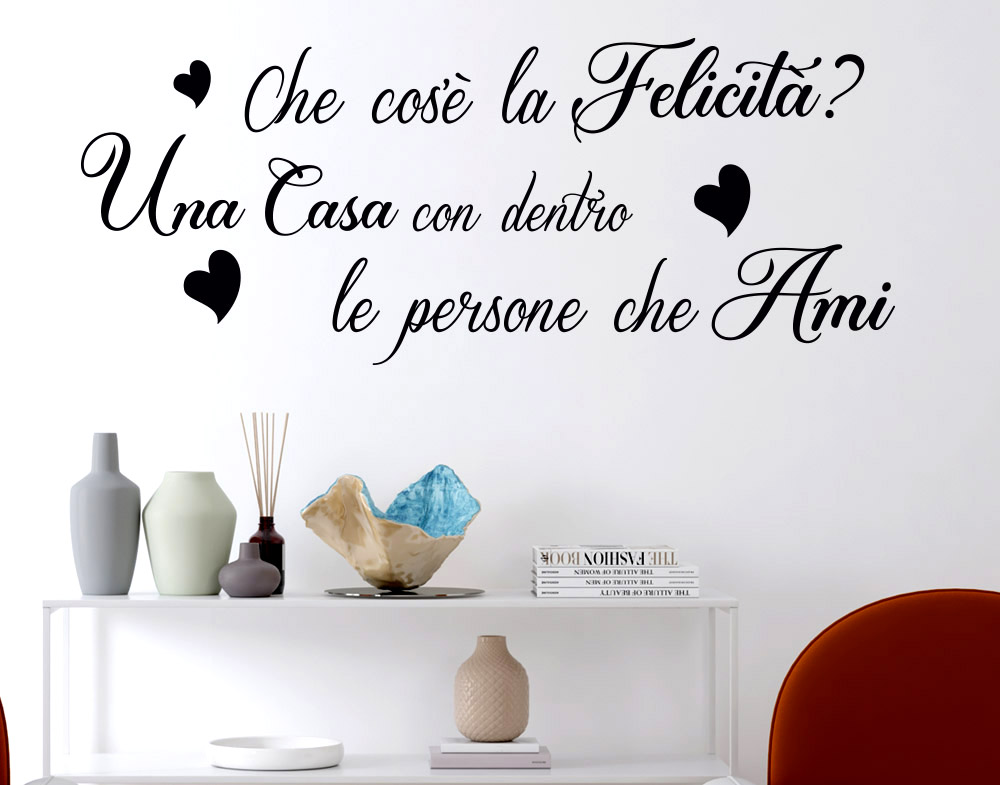Wall stickers frase Che cos'è la Felicità