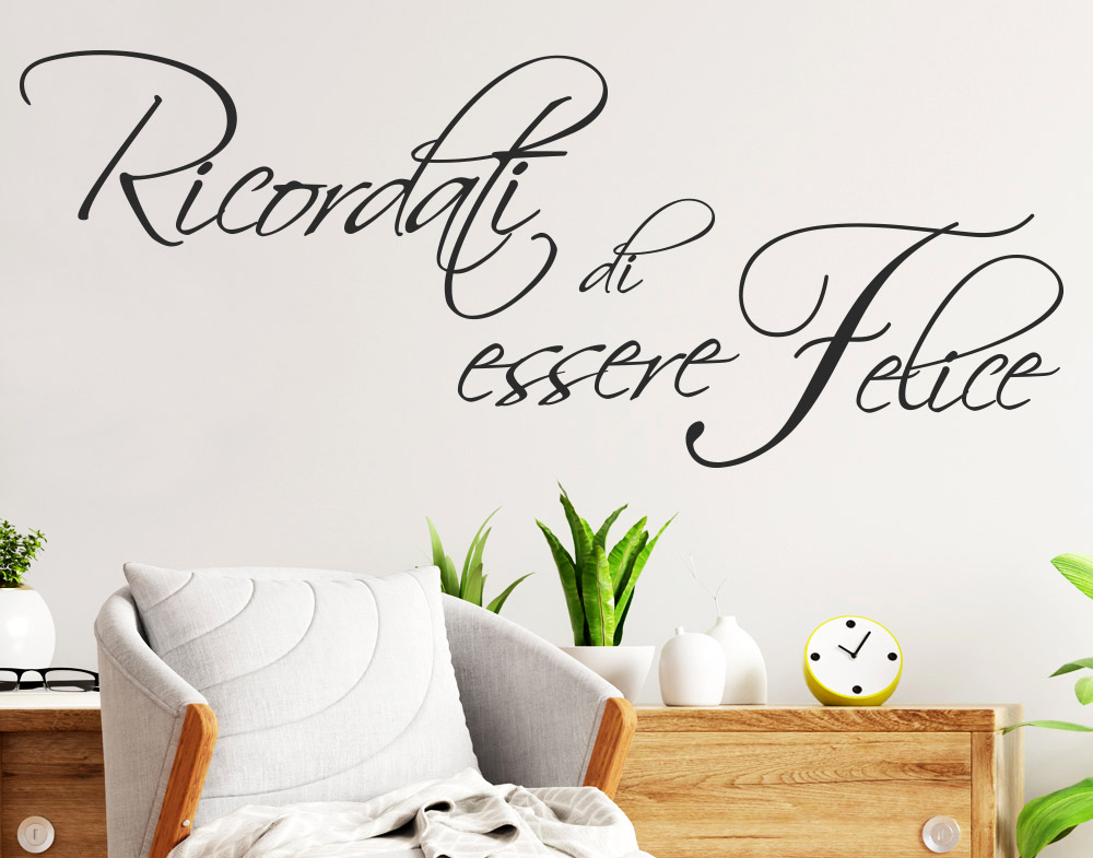 Wall Sticker Dedica Citazione Ricordati di essere Felice