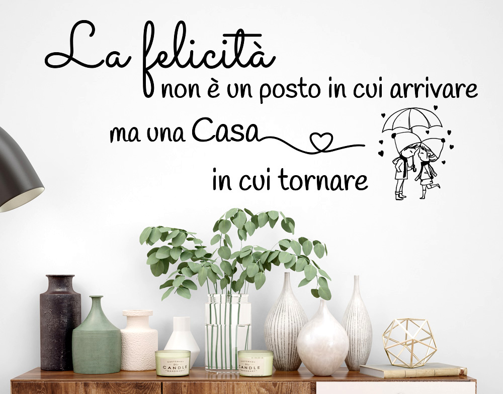 Wall stickers frase la Felicità decorazione da muro adesivo