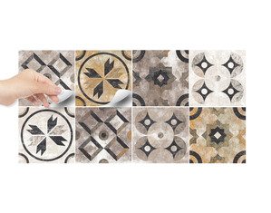 Adesivi per piastrelle bagno e cucina in stile antico floreale