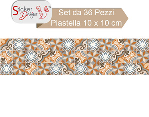 Adesivi per piastrelle disegno geometrico ornamentale con texture cementizie colorate per piastrelle ceramica