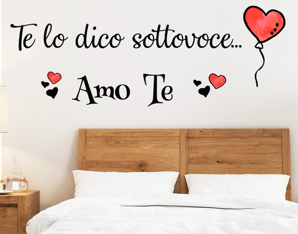 Frase adesiva amore capezzale letto wall stickers citazione Te lo dico sottovoce